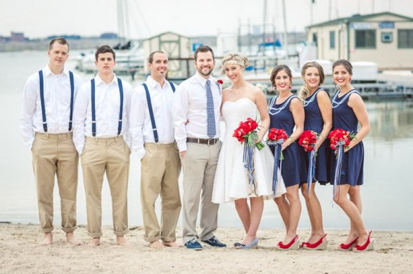 Свадебный наряд в морском стиле