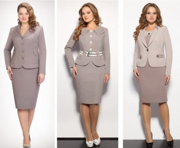 Современный деловой стиль одежды для женщин для полных
