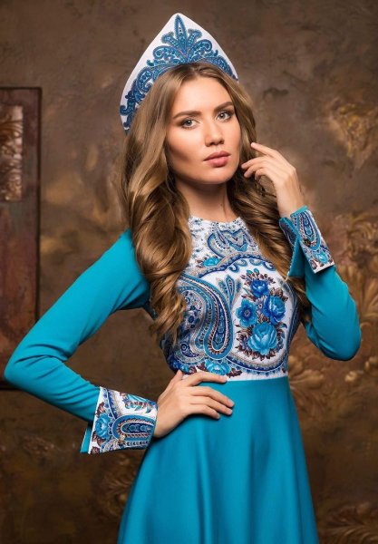 Платье в русском стиле современное