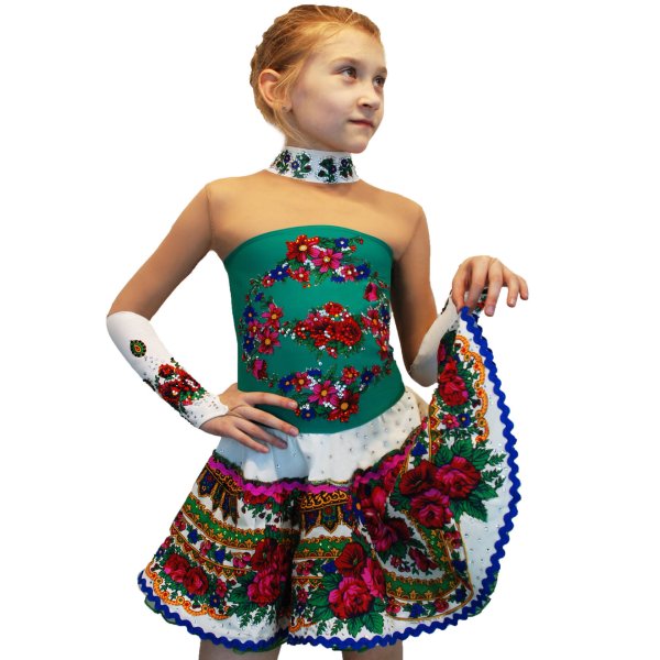 Платье для фигурного катания в русском народном стиле