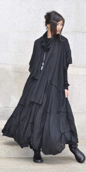 Черное платье бохо