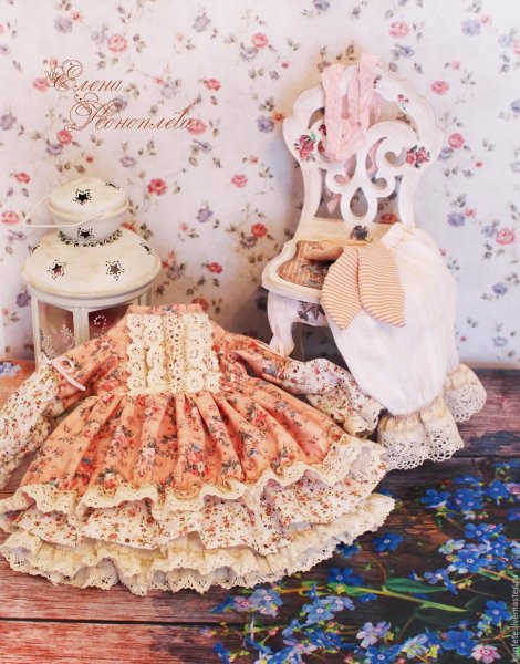 Кукольные платья в стиле шебби