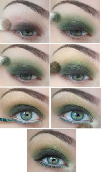 Макияж в зеленых тонах для зеленых глаз