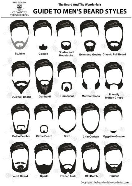 Правильная форма бороды схема