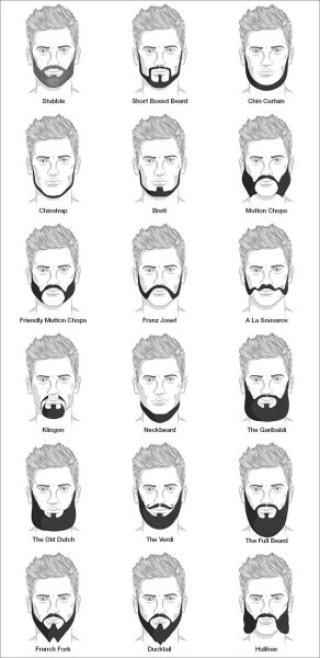 Как подстричь бороду схема