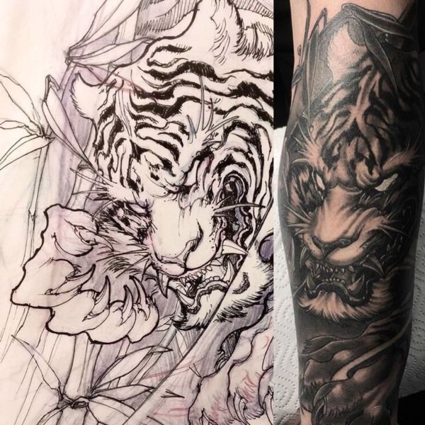 Японский тигр тату