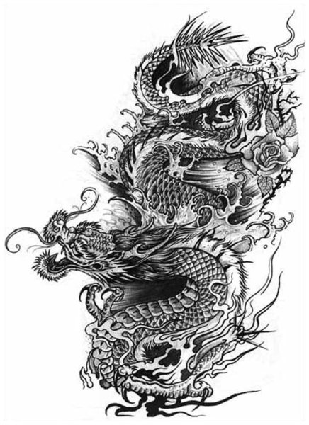 Азиатский дракон тату