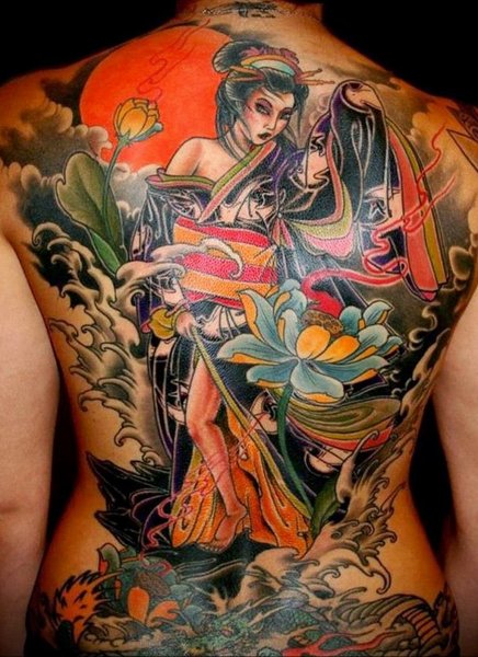 Татуировки на спину якудза драконы
