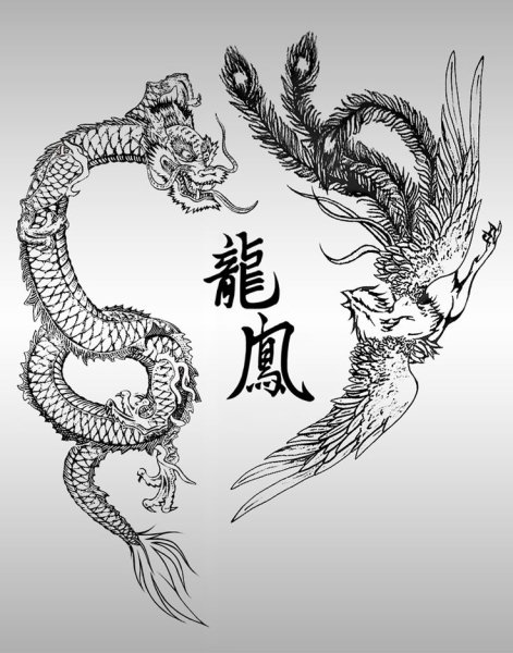 Китайские тату эскизы