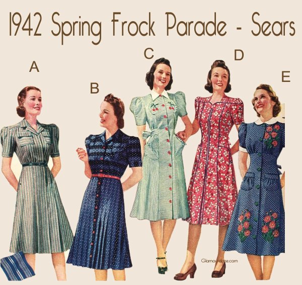 Летние платья 40-х годов