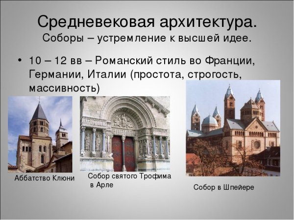 Культура средних веков архитектура