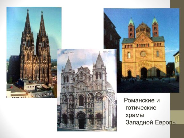 Храмы Западной Европы в романском и готическом