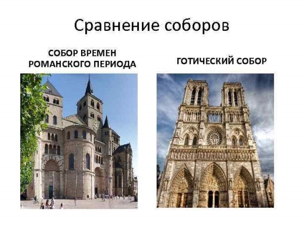 Романский собор и Готический собор сравнение