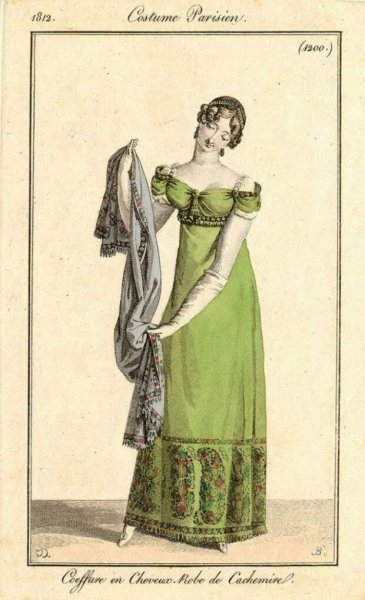 Платье Ампир с шалью 19 век