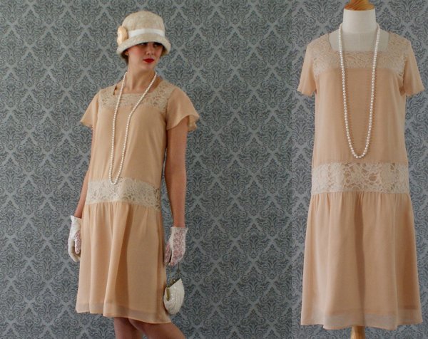 Платья с заниженной талией в стиле 20-х годов